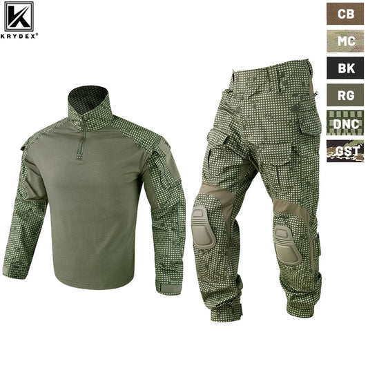 KRYDEX Tactical Camouflage Shirt And Pants Combat Uniform Set