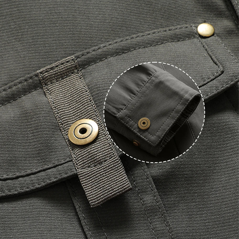 Mens Flannel Lined Shacket Jacket With Snap Buttons For Everyday