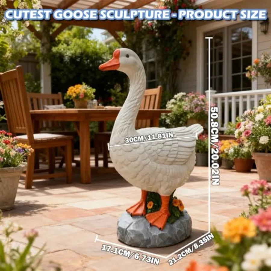 SHXI Resin Goose Statue For Patio Garden Lawn Entryway Outdoor Decor